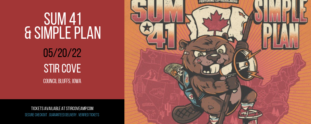 Sum 41 & Simple Plan at Stir Cove tickets Sum 41 & Simple Plan at Stir Cove