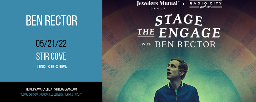 Ben Rector at Stir Cove tickets Ben Rector at Stir Cove